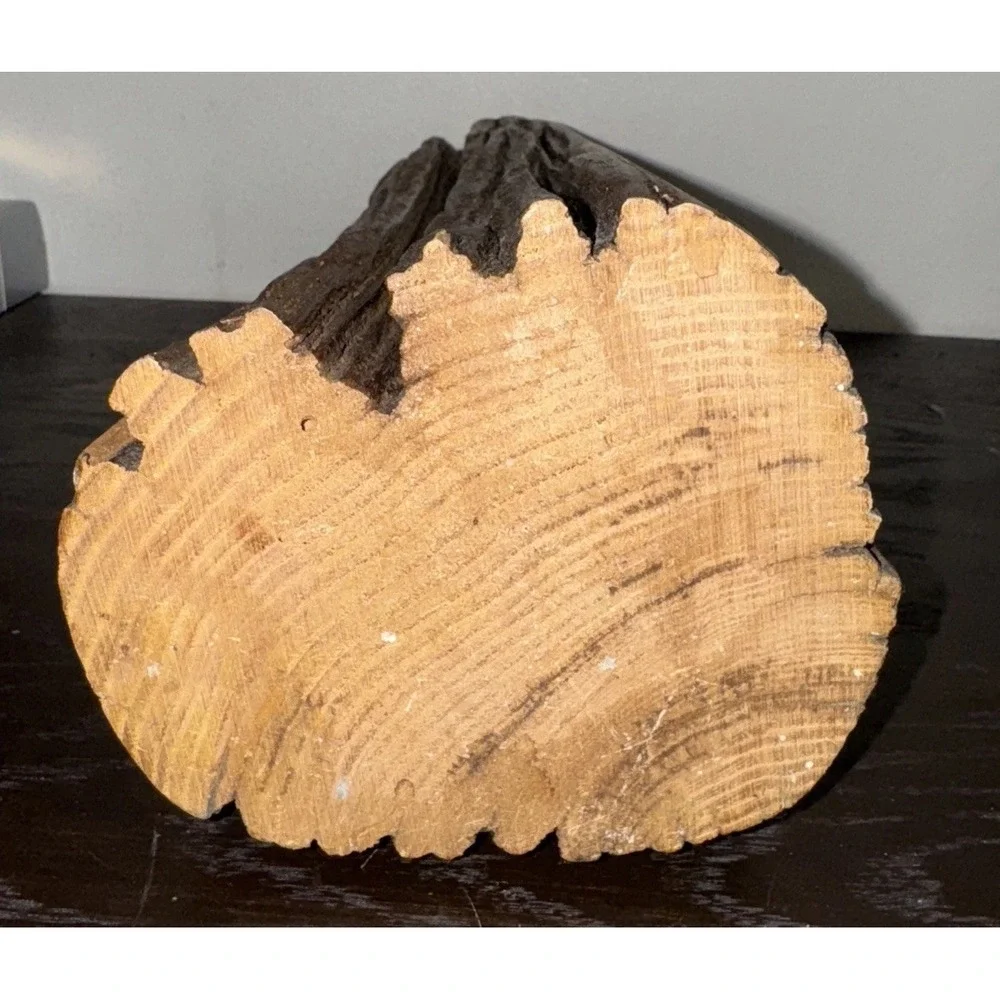 Vtg Wood Bud Vase Sculpture Carving 14.25